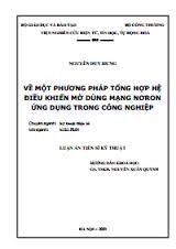 Luận án tiến sĩ kỹ thuật - đề tài: Về một phương pháp tổng hợp hệ điều khiển mờ dùng mạng Nơron ứng dụng trong công nghiệp