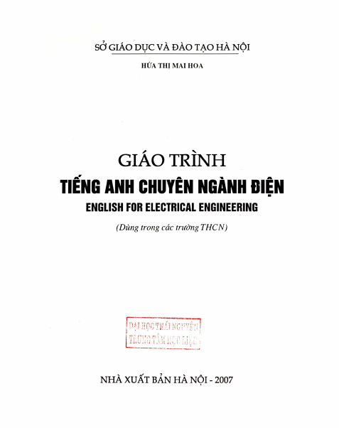 Giáo trình Tiếng Anh chuyên ngành điện