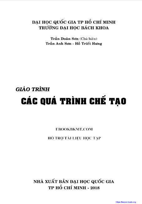 Giáo trình các quá trình chế tạo