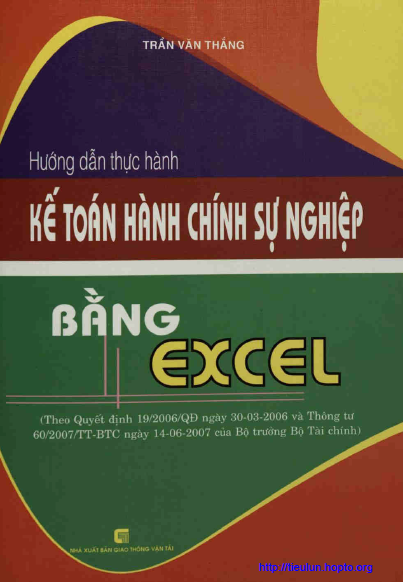 Hướng dẫn thực hành kế toán hành chính sự nghiệp bằng Excel