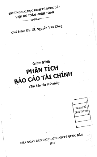 Giáo trình phân tích báo cáo tài chính