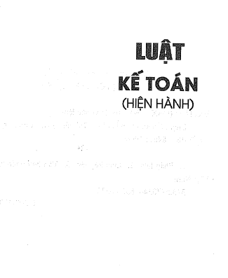 Luật kế toán ( hiện hành)