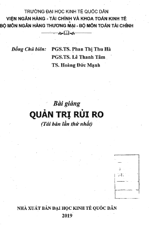 Bài giảng quản trị rủi ro