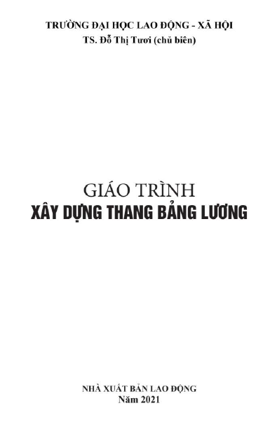 Giáo trình xây dựng thang bảng lương