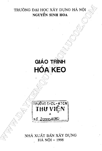 Giáo trình Hóa keo