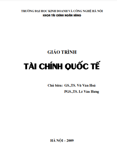 Giáo trình Tài chính quốc tế
