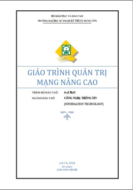 Giáo trình Quản trị mạng nâng cao, Trường Đại học sư phạm kỹ thuật Hưng Yên
