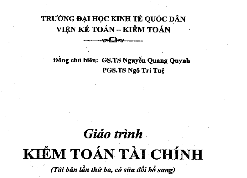 giáo trình kiểm toán tài chính