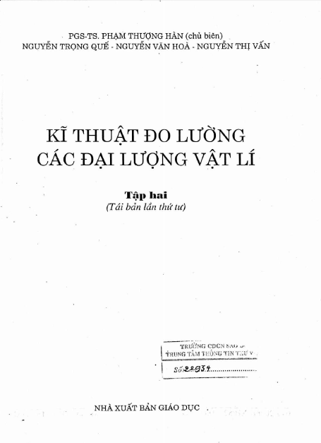 Kỹ thuật đo lường các đại lượng vật lý (Tập 2)