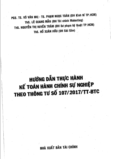 Hướng dẫn thực hành kế toán hành chính sự nghiệp theo thông tư số 107/2017/TT-BTC