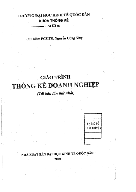 Giáo trình thống kê doanh nghiệp