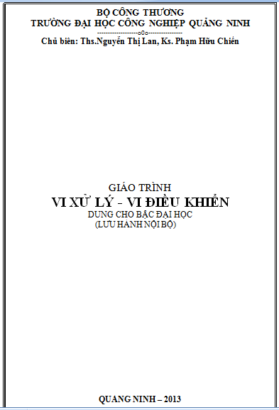 Giáo trình Vi xử lý - vi điều khiển