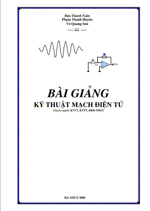 Giáo trình Kỹ thuật Mạch điện tử - Đào Thanh Toản