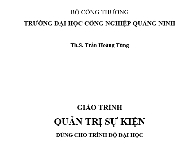 Giáo trình quản trị sự kiện