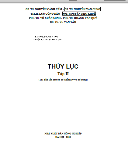 Thủy lực tập 2