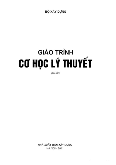 Giáo trình cơ học lý thuyết