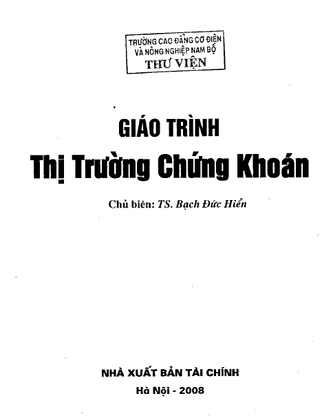 Giáo trình thị trường chứng khoán