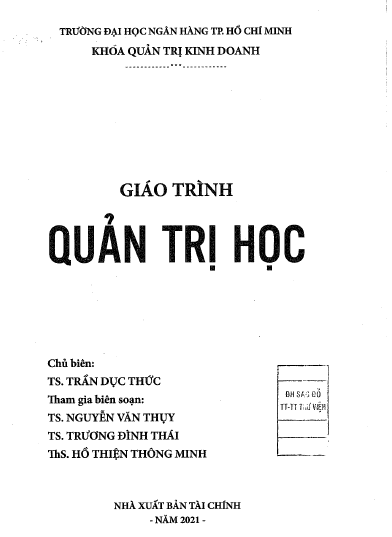 Giáo trình quản trị học