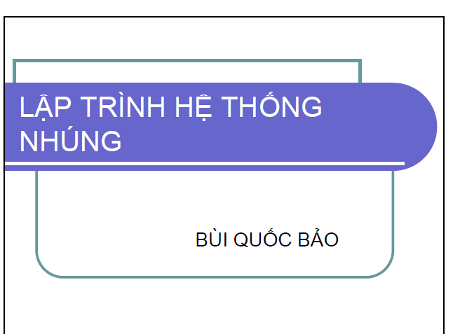 Lập trình hệ thống nhúng