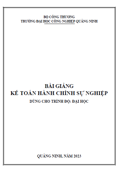 Bài giảng kế toán hành chính sự nghiệp