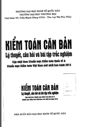 Kiểm toán căn bản lý thuyết câu hỏi và bài tập trắc nghiệm