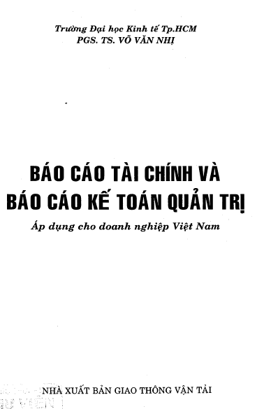 Báo cáo tài chính và báo cáo kế toán quản trị